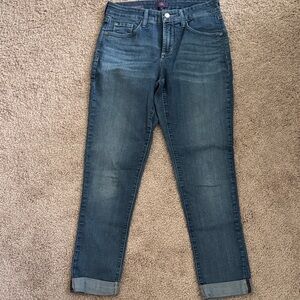 NYDJ Leanne Boyfriend Blue Cropped Jeans